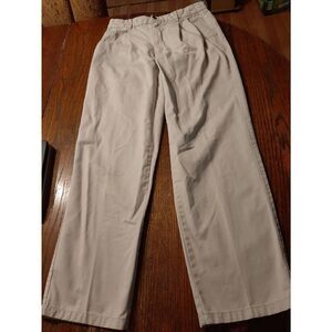 32x32 St Johns Bay Worry Free Classic Fit Khaki Tan Cotton Pleated Front Pants